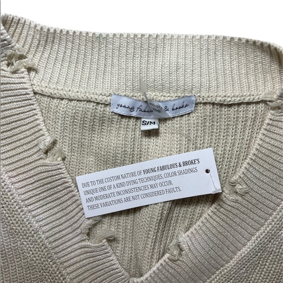 Young Fabulous & Broke Sweater Tie Dye Oversized Cotton Knit Tunic Medium NEW - Picture 7 of 16